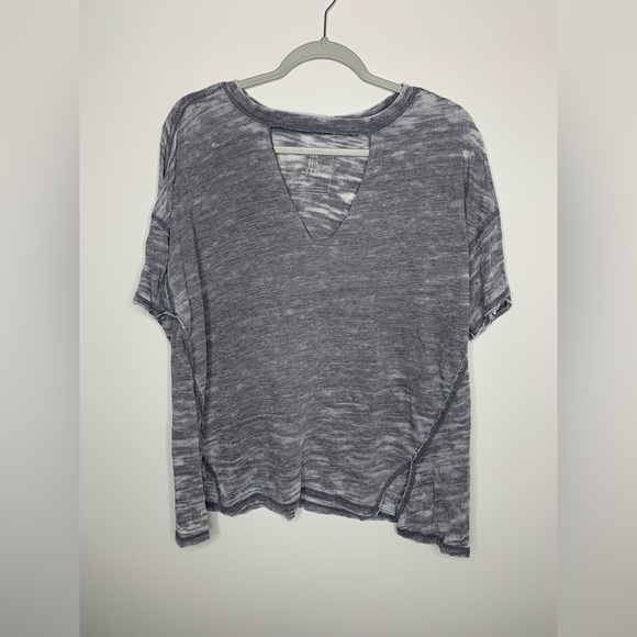 Free People We The Free Jordan Distressed Burnout Tee in Carbon - Picture 3 of 6